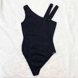 NWOT KORAL SWIM BLACK TEXTURED ONE-PIECE SWIMSUIT
